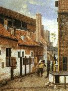 Jacobus Vrel Street Scene with Six Figures oil